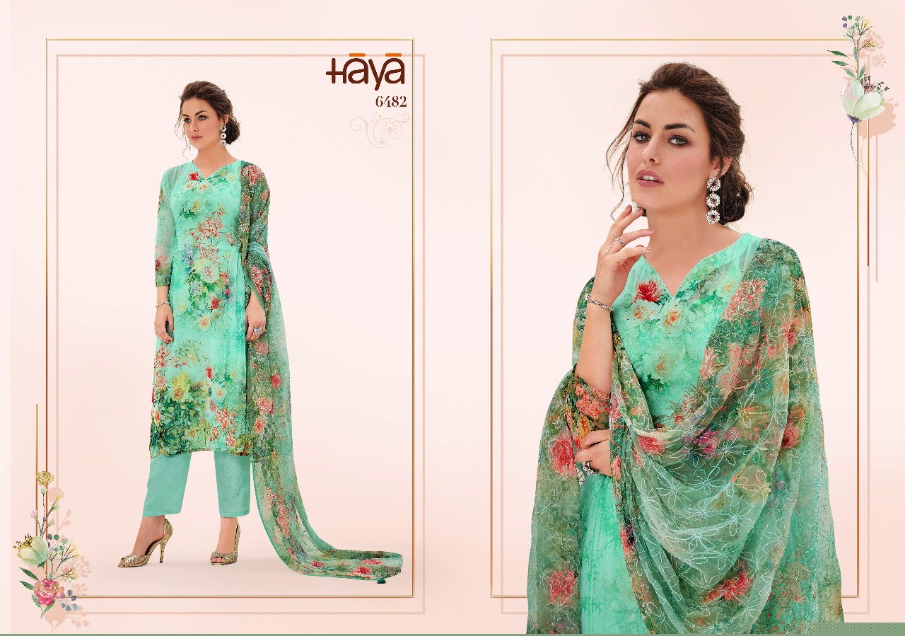Crayon By Haya 6481 To 6491 Series Beautiful Suits Stylish Fancy Colorful Casual Wear & Ethnic Wear Pure Georgette Hand Work Dresses At Wholesale Price