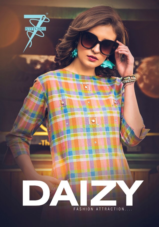 Daizy By 7 Stitches 1 To 6 Series Beautiful Colorful Stylish Fancy Casual Wear & Ethnic Wear & Ready To Wear Pure Cotton Weaving Kurtis At Wholesale Price