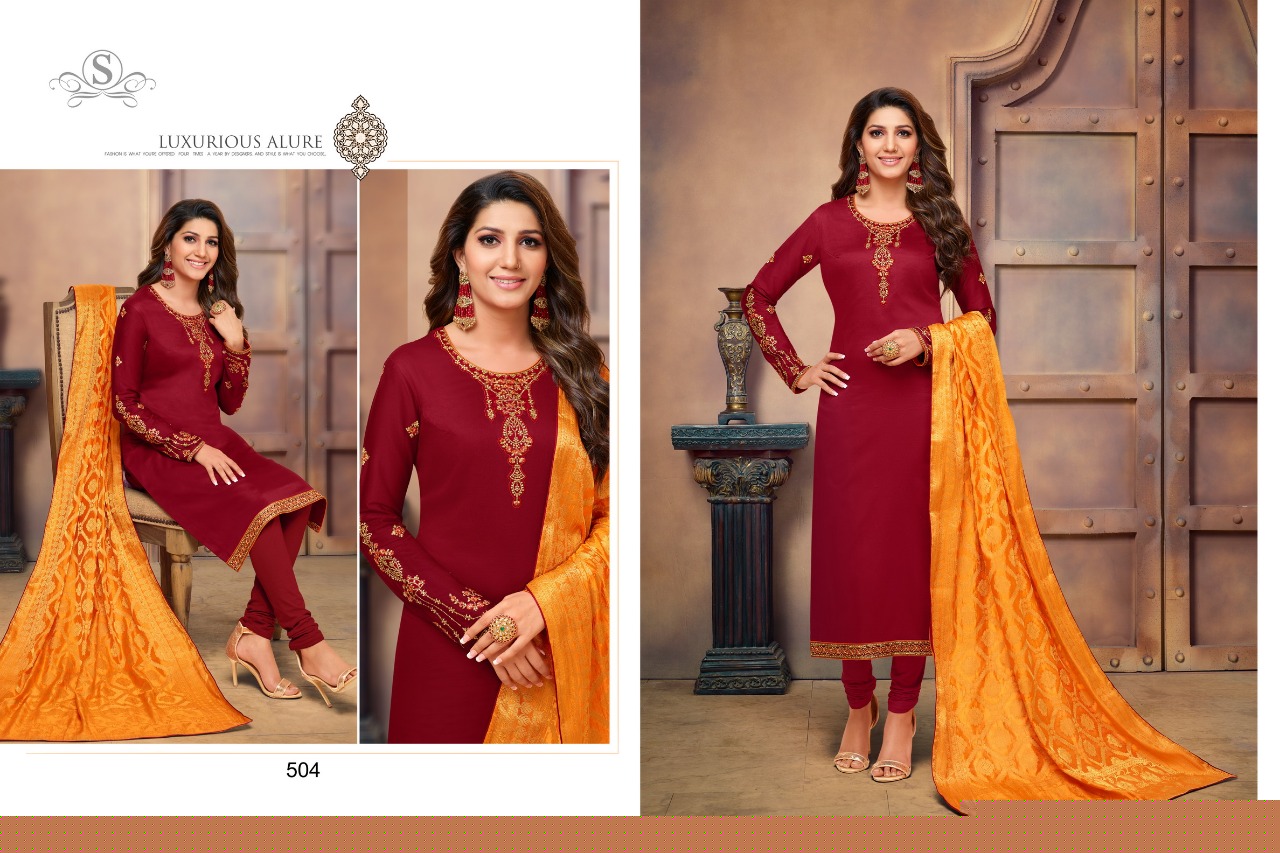 Desi Queen By Smaira Fashion 504 To 512 Series Designer Suits Beautiful Stylish Fancy Colorful Party Wear & Ethnic Wear Pure Cotton Silk With Work Dresses At Wholesale Price