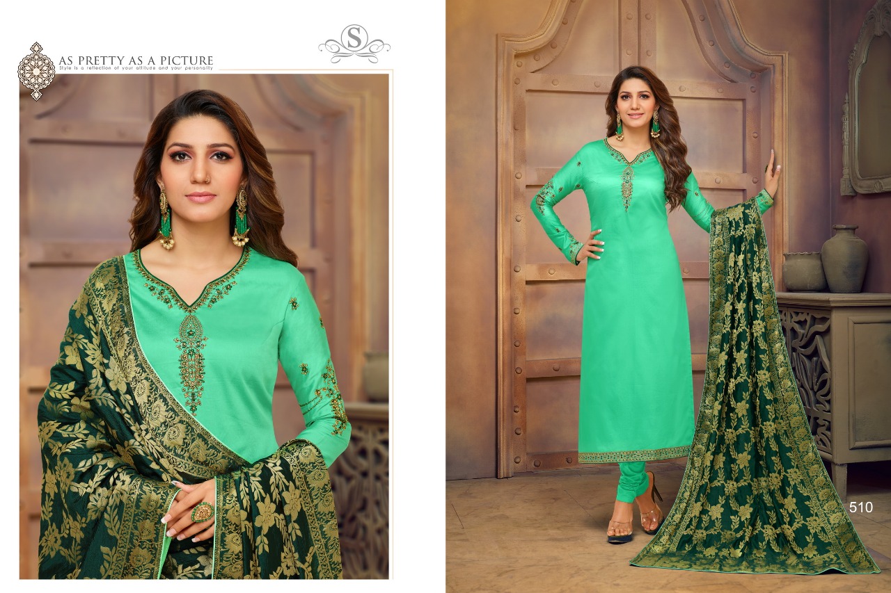 Desi Queen By Smaira Fashion 504 To 512 Series Designer Suits Beautiful Stylish Fancy Colorful Party Wear & Ethnic Wear Pure Cotton Silk With Work Dresses At Wholesale Price