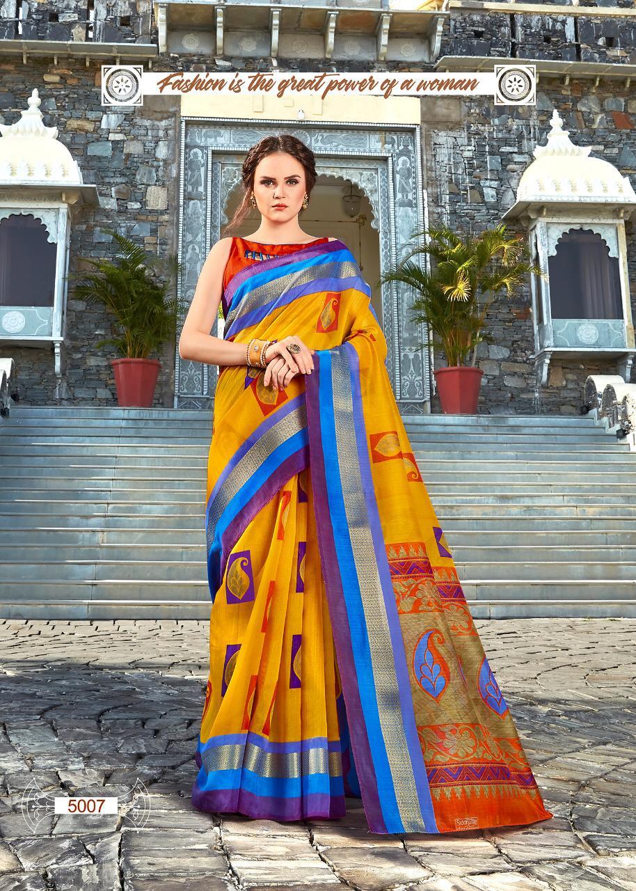 Ellampalli Silk By Fashid Wholesale 5001 To 5012 Series Indian Traditional Wear Collection Beautiful Stylish Fancy Colorful Party Wear & Occasional Wear Chanderi Cotton Sarees At Wholesale Price