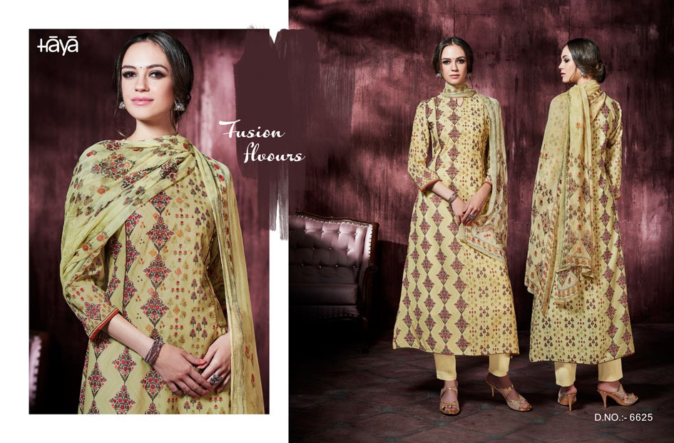 Fab Fiesta By Haya 6621 To 6631 Series Beautiful Pakistani Suits Colorful Stylish Fancy Casual Wear & Ethnic Wear Muslin Silk With Work Dresses At Wholesale Price