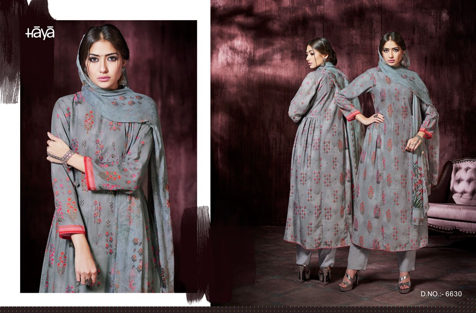 Fab Fiesta By Haya 6621 To 6631 Series Beautiful Pakistani Suits Colorful Stylish Fancy Casual Wear & Ethnic Wear Muslin Silk With Work Dresses At Wholesale Price