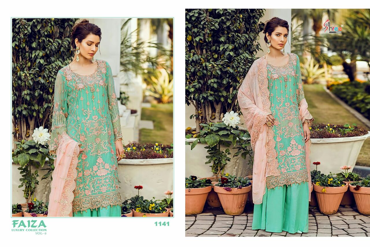 Faiza Luxury Collection Vol-6 Nx By Shree Fabs Designer Pakistani Suits Beautiful Stylish Fancy Colorful Party Wear & Occasional Wear Faux Georgette Embroidered At Wholesale Price