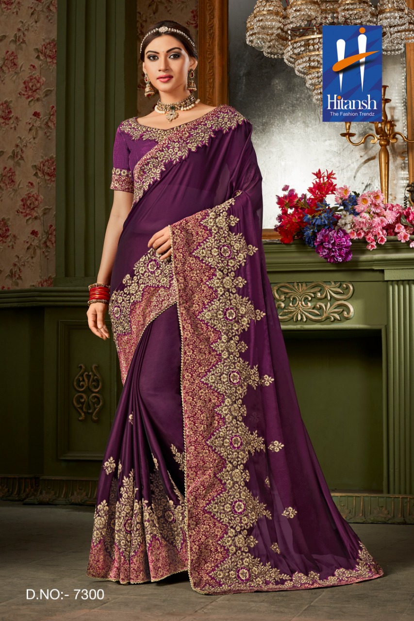 Fantasy Vol-17 By Hitansh Fashion 7295 To 7306 Series Indian Traditional Wear Collection Beautiful Stylish Fancy Colorful Party Wear & Occasional Wear Fancy Georgette And Chiffon Silk Sarees At Wholesale Price