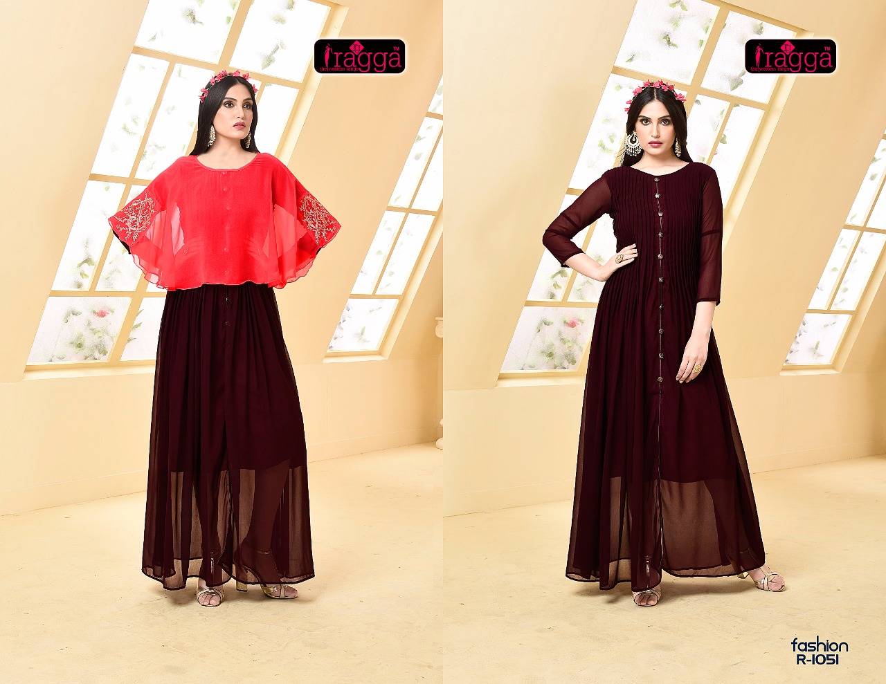 Fashion By Ragga 1048 To 1054 Series Designer Colorful Stylish Fancy Beautiful Casual Wear & Party Wear Georgette Kurtis At Wholesale Price