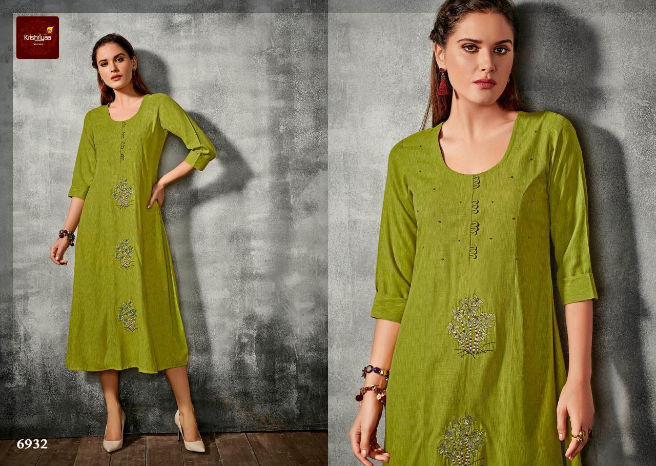 Fashion Remix By Krishriyaa 6931 To 6940 Series Beautiful Stylish Fancy Colorful Casual Wear & Ethnic Wear & Ready To Wear Viscose Slub Kurtis At Wholesale Price
