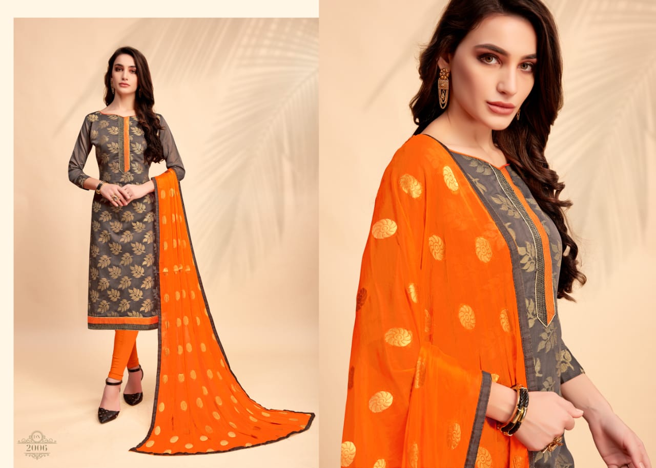 Glamour Vol-2 By Smf 2001 To 2012 Series Beautiful Suits Colorful Stylish Fancy Party Wear & Ethnic Wear Cotton Jacquard Dresses At Wholesale Price