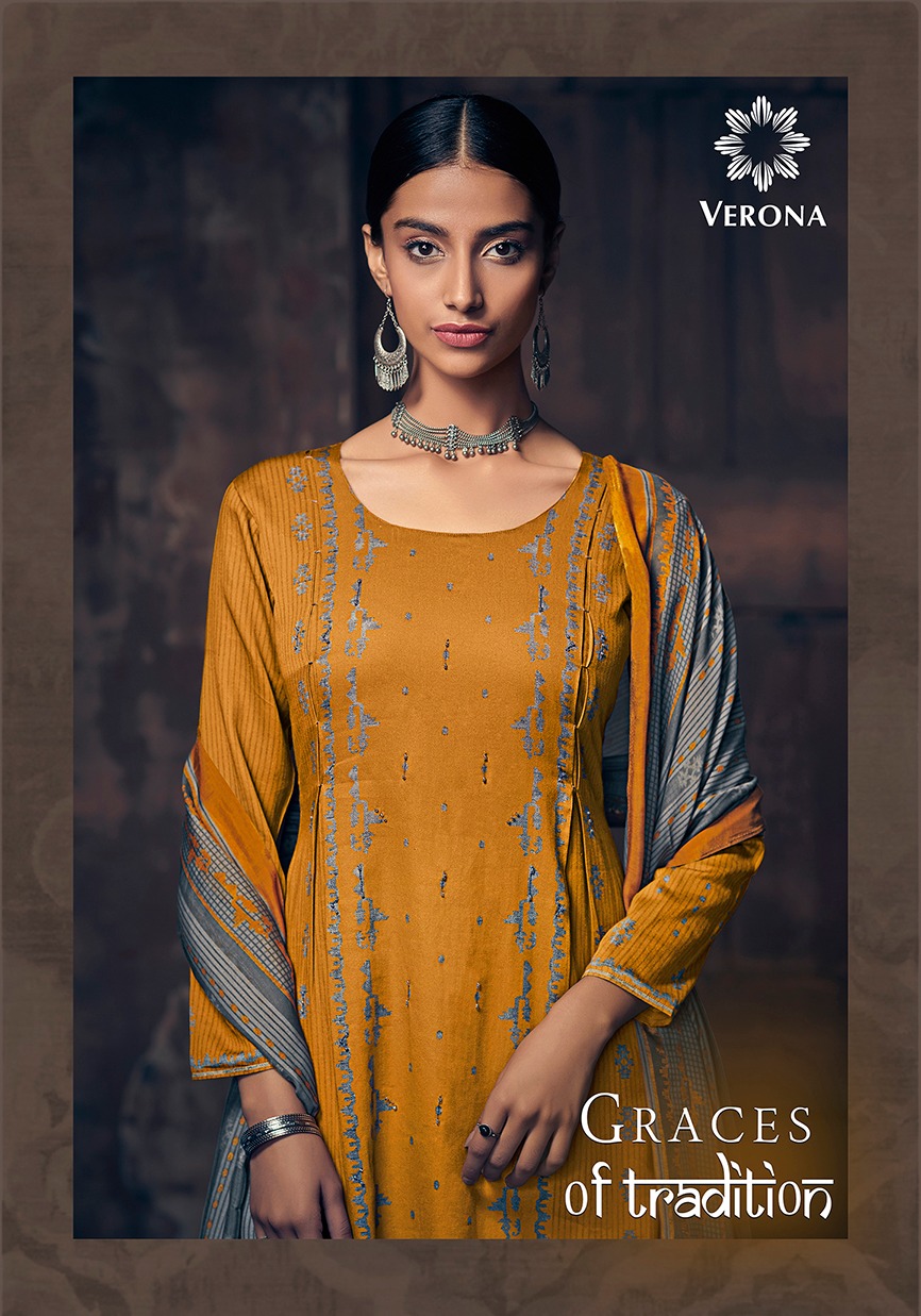 Graces By Verona 5045 To 5052 Series Designer Suits Beautiful Stylish Fancy Colorful Party Wear & Ethnic Wear Pure Satin Silk Digital Print Dresses At Wholesale Price