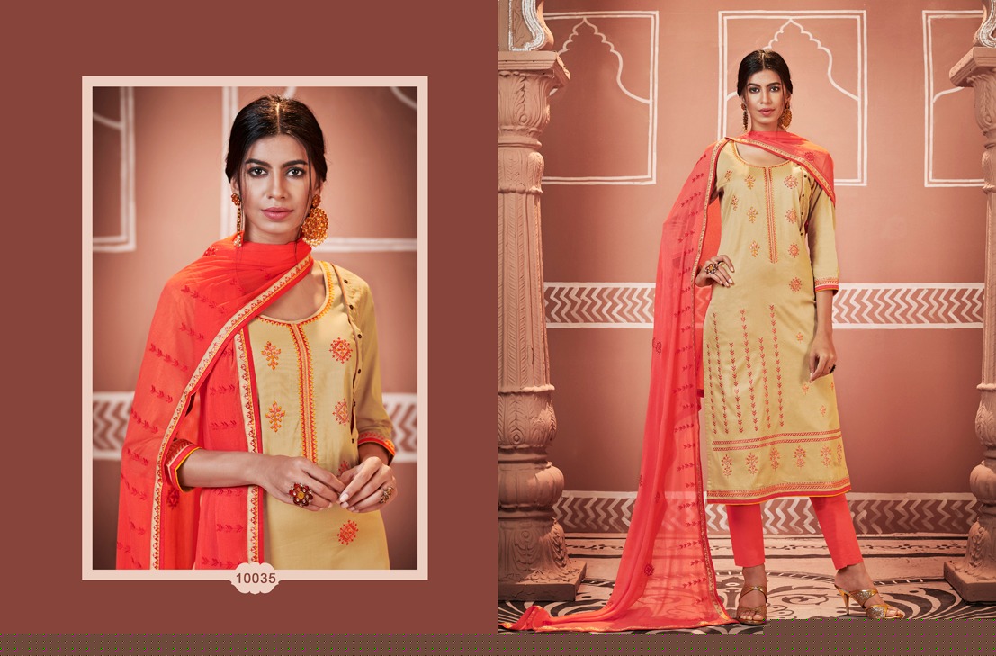 Gulmohar By Ramaiya 10031 To 10038 Series Suits Collection Beautiful Stylish Fancy Colorful Party Wear & Occasional Wear Jam Code Silk With Work Dresses At Wholesale Price