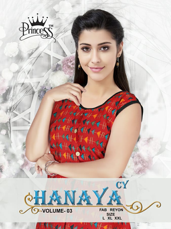 Hanaya Vol-3 By Princess 101 To 112 Series Beautiful Colorful Stylish Fancy Casual Wear & Ethnic Wear & Ready To Wear Rayon Printed Kurtis At Wholesale Price