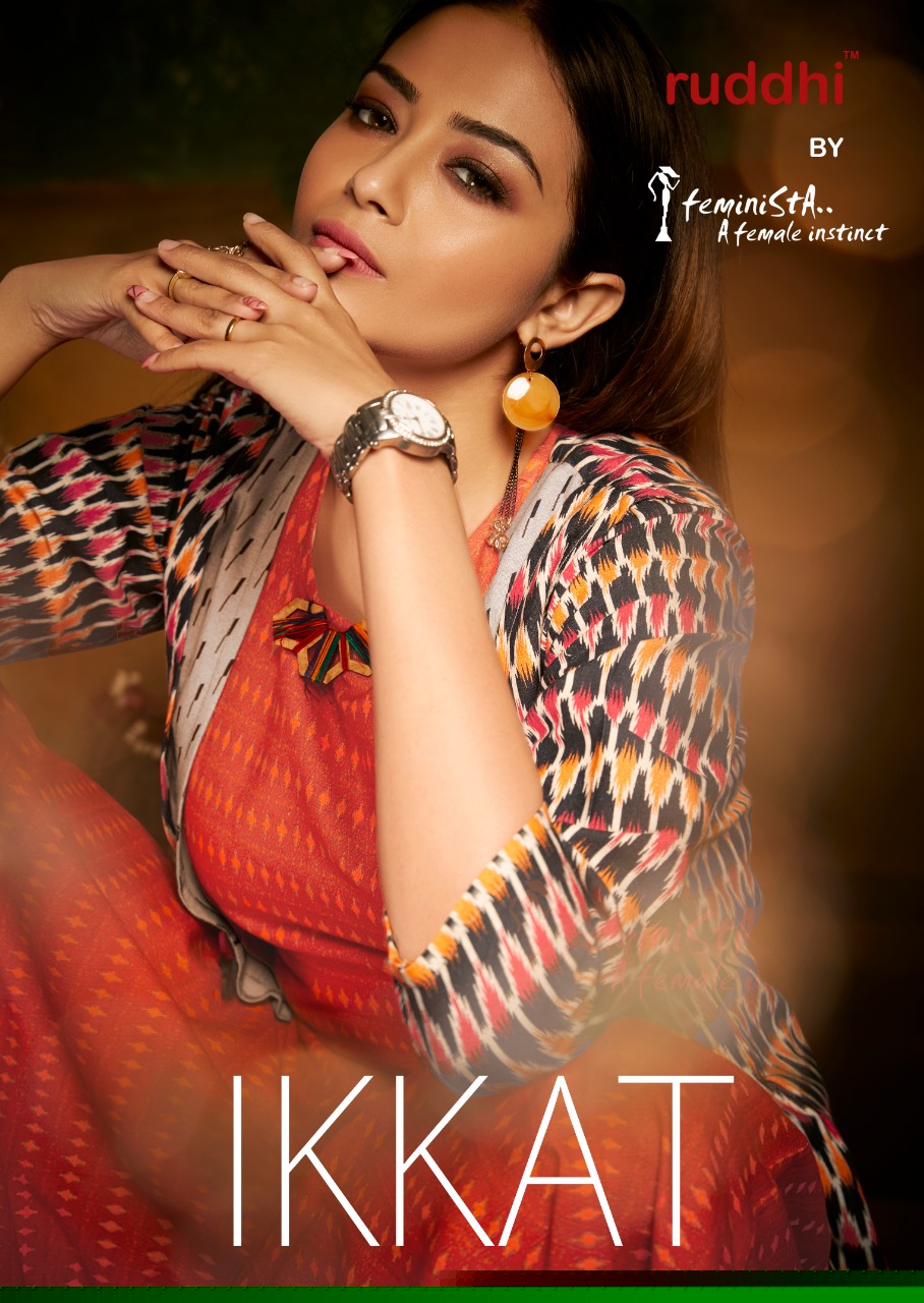 Ikkat By Ruddhi Dressline 241 To 247 Series Beautiful Stylish Fancy Colorful Casual Wear & Ethnic Wear & Ready To Wear Cotton Khadi Kurtis With Jacket At Wholesale Price
