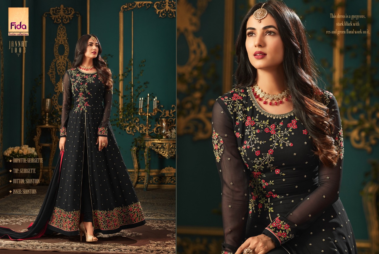 Jannat By Fida 1001 To 1006 Series Designer Wedding Collection Suits Colorful Fancy Beautiful Stylish Party Wear & Occasional Wear Georgette Embroidered Dresses At Wholesale Price