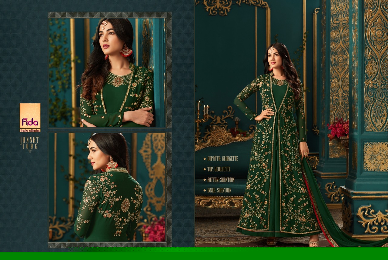 Jannat By Fida 1001 To 1006 Series Designer Wedding Collection Suits Colorful Fancy Beautiful Stylish Party Wear & Occasional Wear Georgette Embroidered Dresses At Wholesale Price