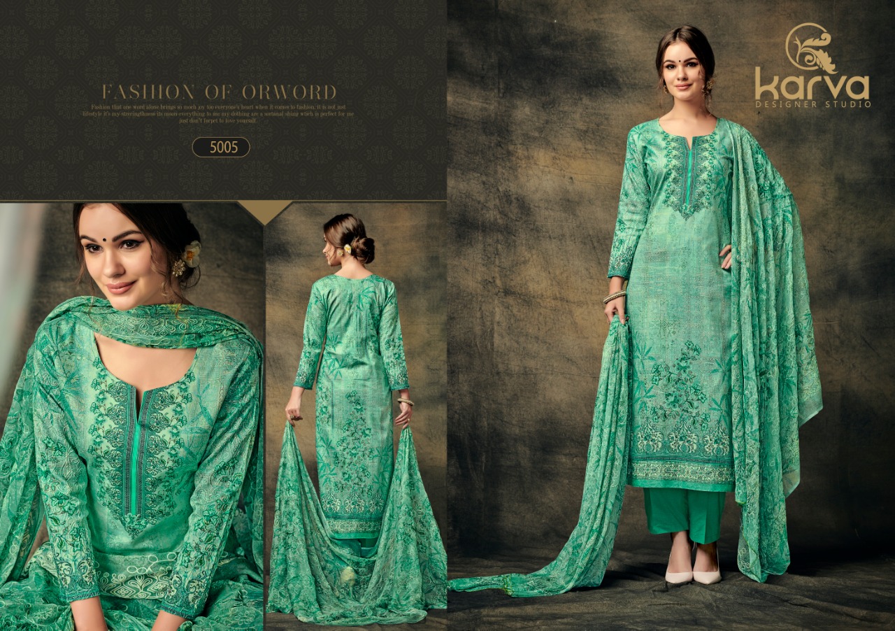 Jazmin By Karva Designer Studio 5001 To 5007 Series Winter Collection Suits Beautiful Suits Stylish Fancy Colorful Winter Wear & Ethnic Wear Collection Pure Pashmina Dresses At Wholesale Price