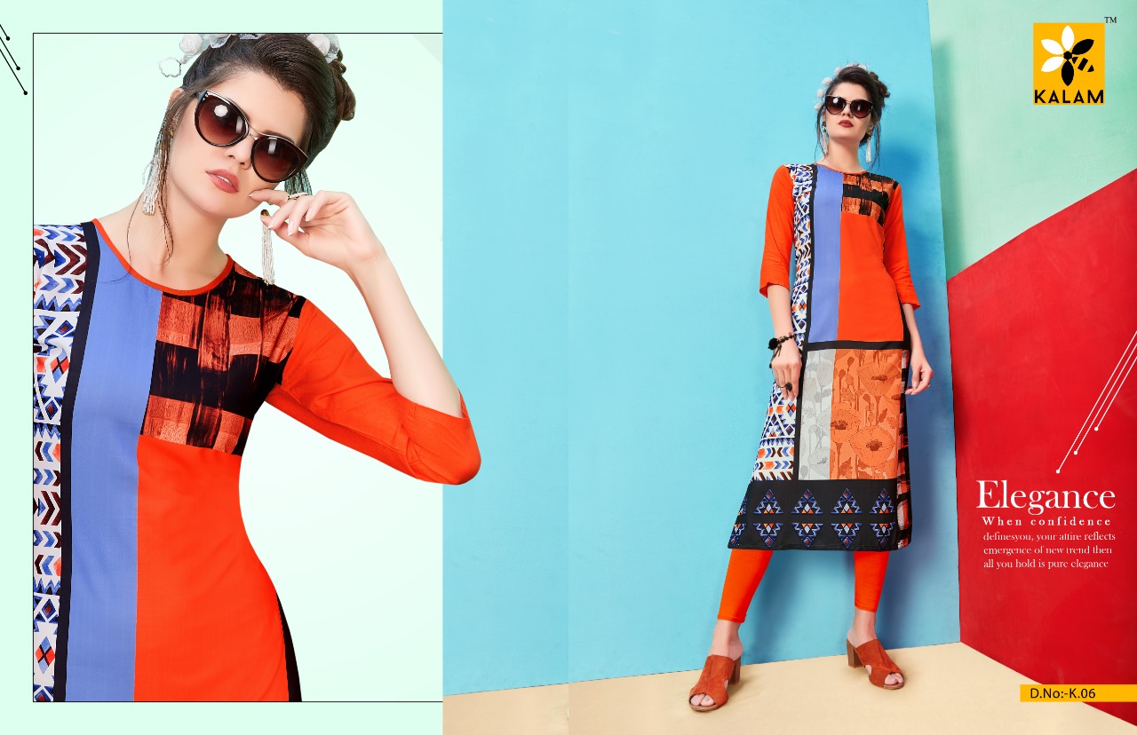Kalam Vol-1 By Kalam 01 To 08 Series Beautiful Stylish Fancy Colorful Casual Wear & Ethnic Wear & Ready To Wear Rayon Cotton Printed Kurtis At Wholesale Price