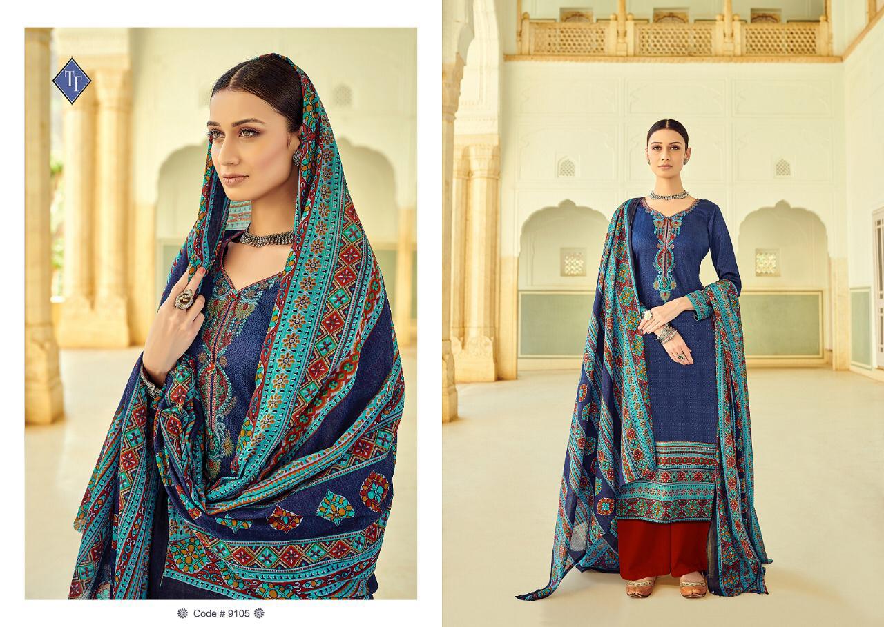 Kashmiri Vol-4 By Tanishk Fashion 9101 To 9110 Series Beautiful Winter Suits Collection Stylish Fancy Colorful Casual Wear & Ethnic Wear Pure Jam Embroidered Dresses At Wholesale Price