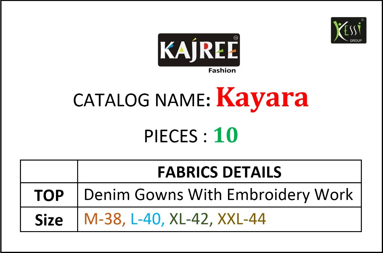 Stock Kyara By Kajree Fashion 1200 To 1209 Seires Beautiful Stylish Fancy Colorful Casual Wear & Ethnic Wear & Ready To Wear Denim Gown With Embroidery Gown At Wholesale Price
