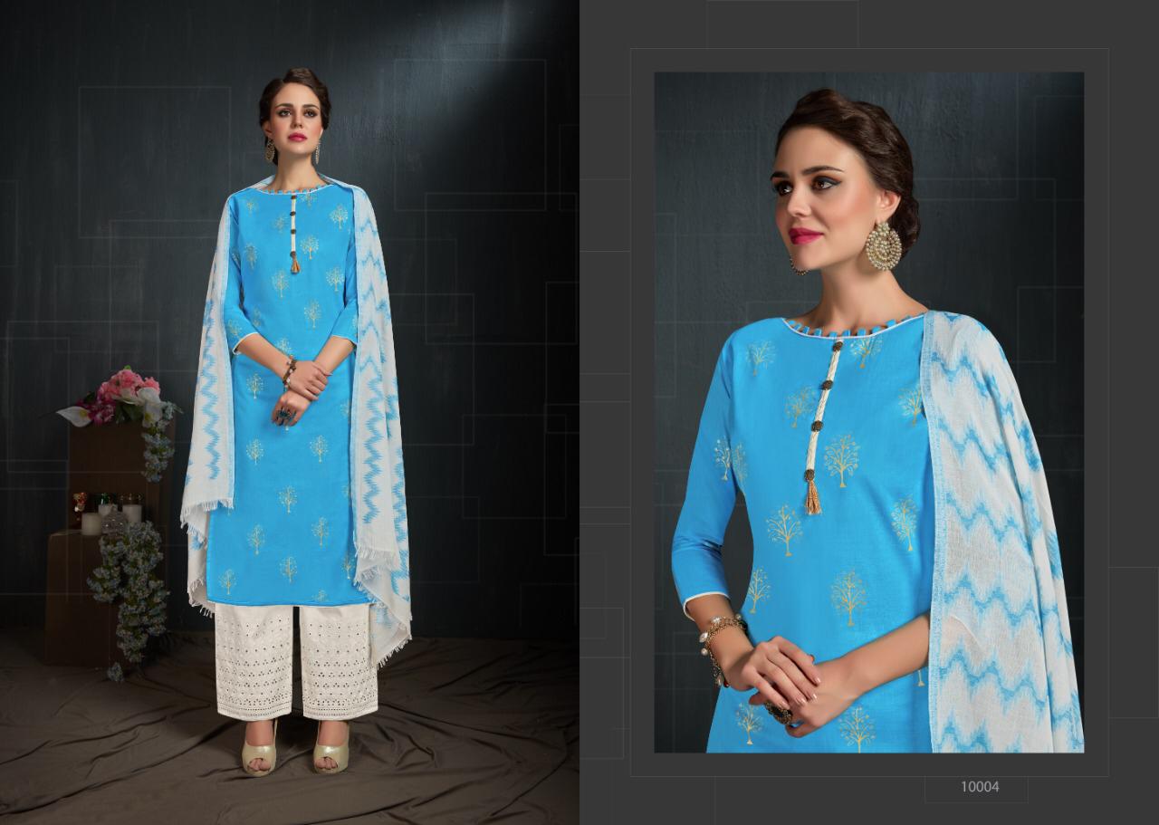 Kayraa By Aaa Design Studio 10001 To 10008 Series Beautiful Suits Stylish Fancy Colorful Party Wear & Ethnic Wear Cotton Lawn Gold Print With Accessories Work Dresses At Wholesale Price