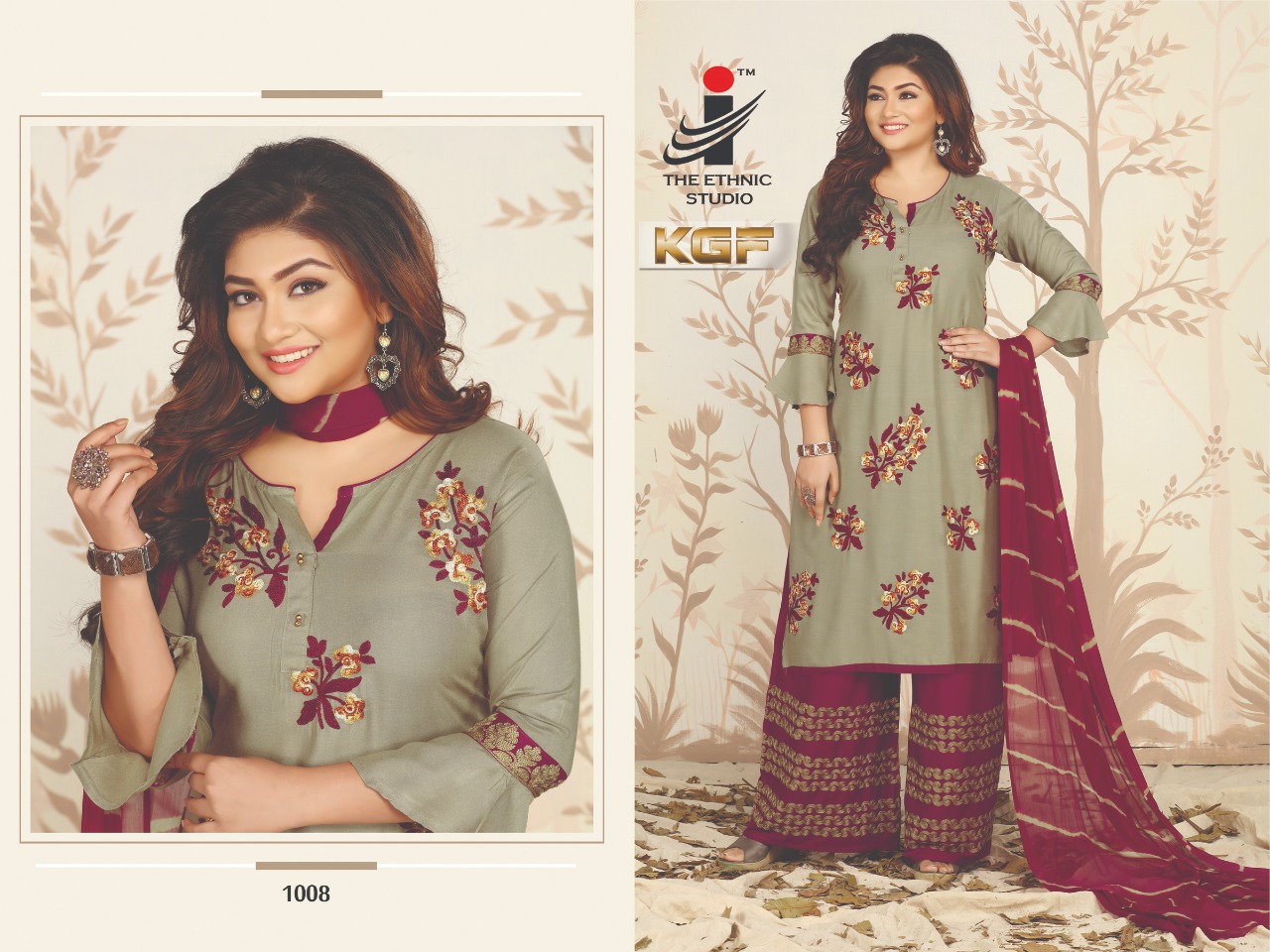 Kgf By The Ethnic Studio 1001 To 1008 Series Beautiful Colorful Stylish Fancy Casual Wear & Ethnic Wear & Ready To Wear Rayon Plain Top With Embroidery Kurtis At Wholesale Price