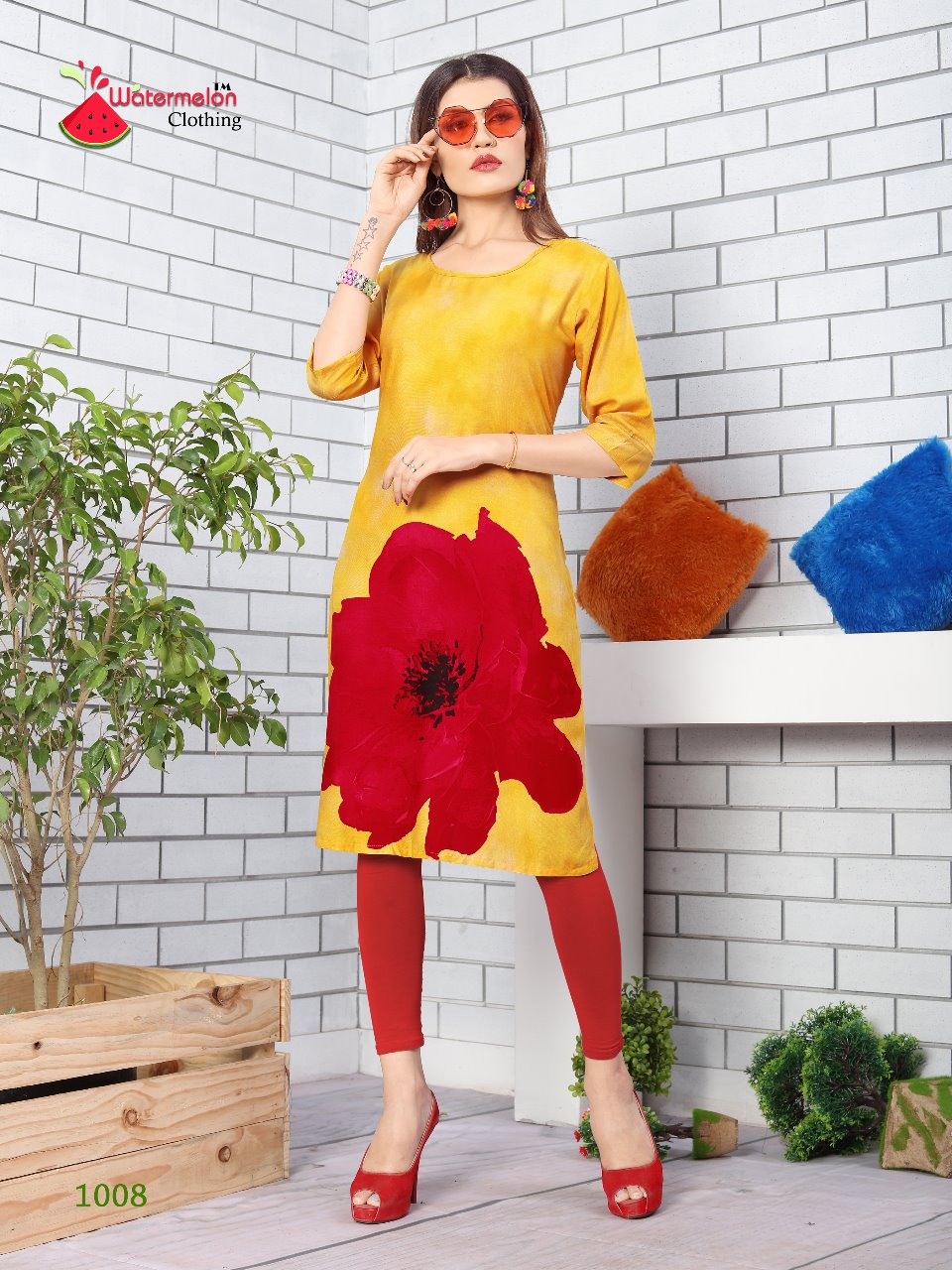 Kiss Miss Vol-4 By Watermelon 1001 To 1010 Series Stylish Colorful Fancy Beautiful Casual Wear & Ethnic Wear Heavy Rayon Printed Kurtis At Wholesale Price