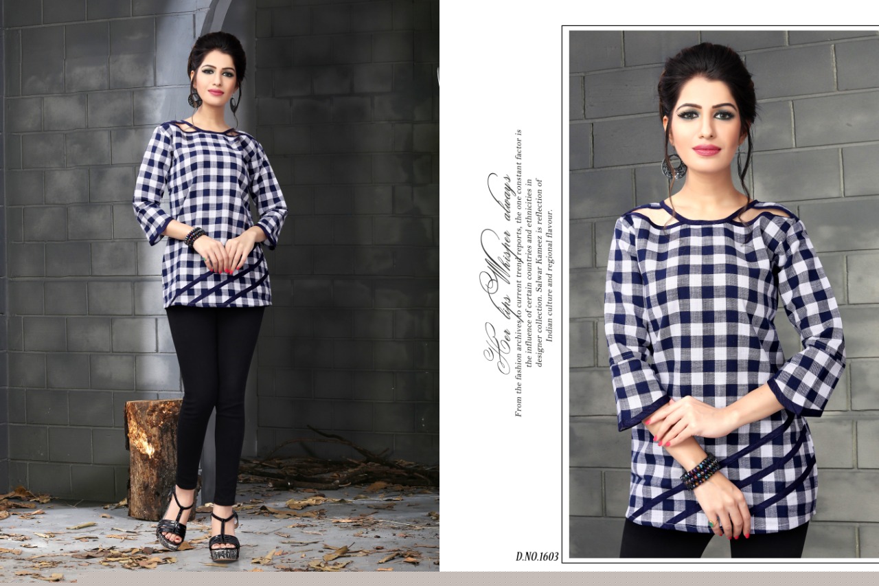 Kotton Checks Vol-2 By Watermelon Clothing 1501 To 1512 Series Beautiful Colorful Stylish Fancy Casual Wear & Ethnic Wear & Ready To Wear Handloom Cotton Printed Kurtis/ Tops At Wholesale Price