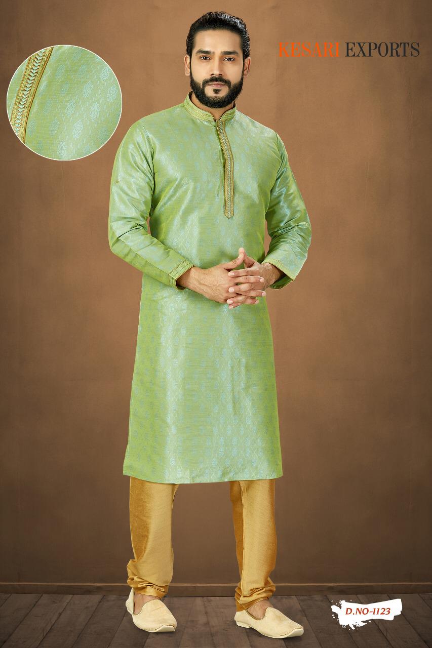 Kurta Pajama Vol-1 By Kesari Exports 1101 To 1125 Series Beautiful Colorful Stylish Fancy Casual Wear & Ethnic Wear & Ready To Wear Pure Banarasi Silk Kurtas With Pajamas At Wholesale Price