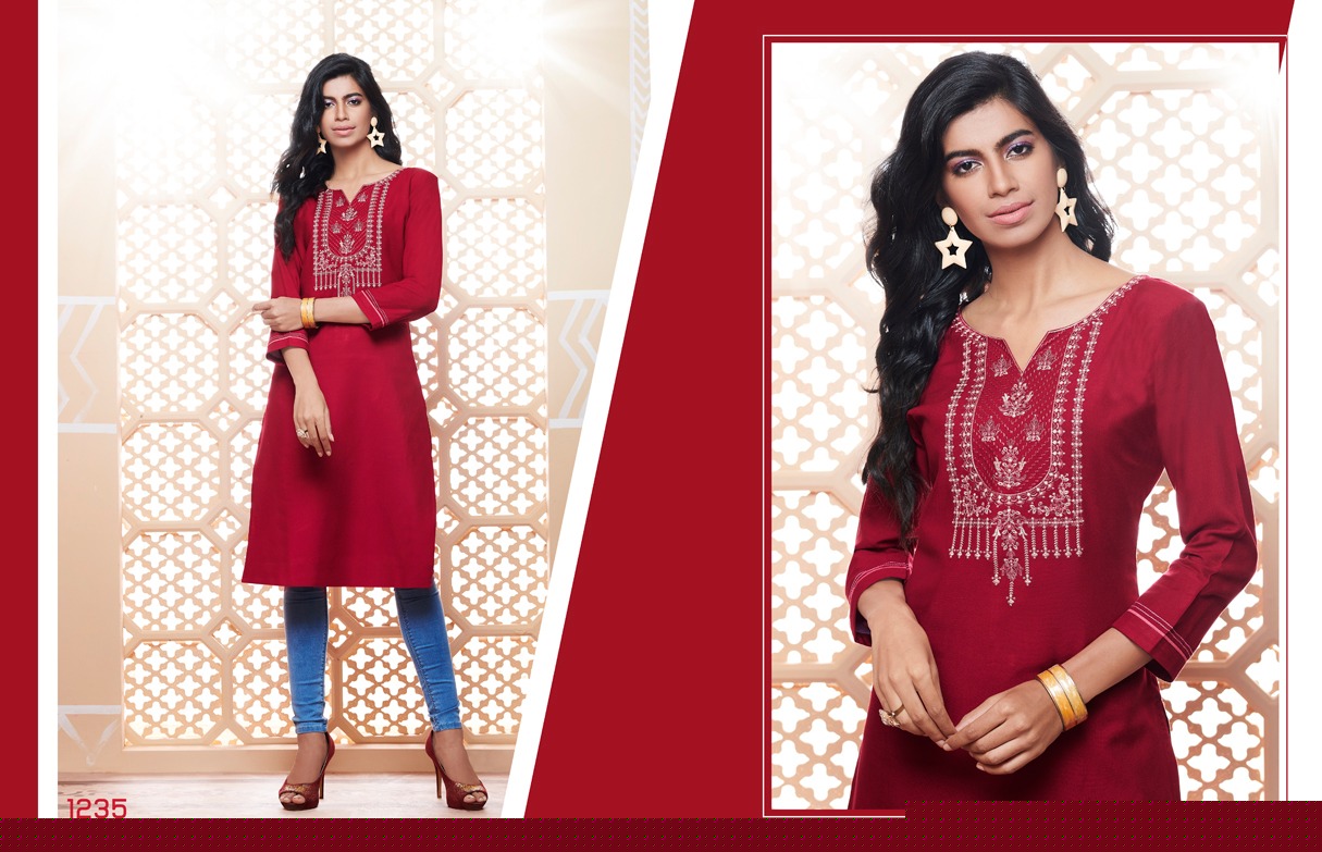 Lily Vol-14 By Kajree Fashion 1231 To 1242 Series Beautiful Colorful Stylish Fancy Casual Wear & Ethnic Wear & Ready To Wear Rayon Embroidered Kurtis At Wholesale Price