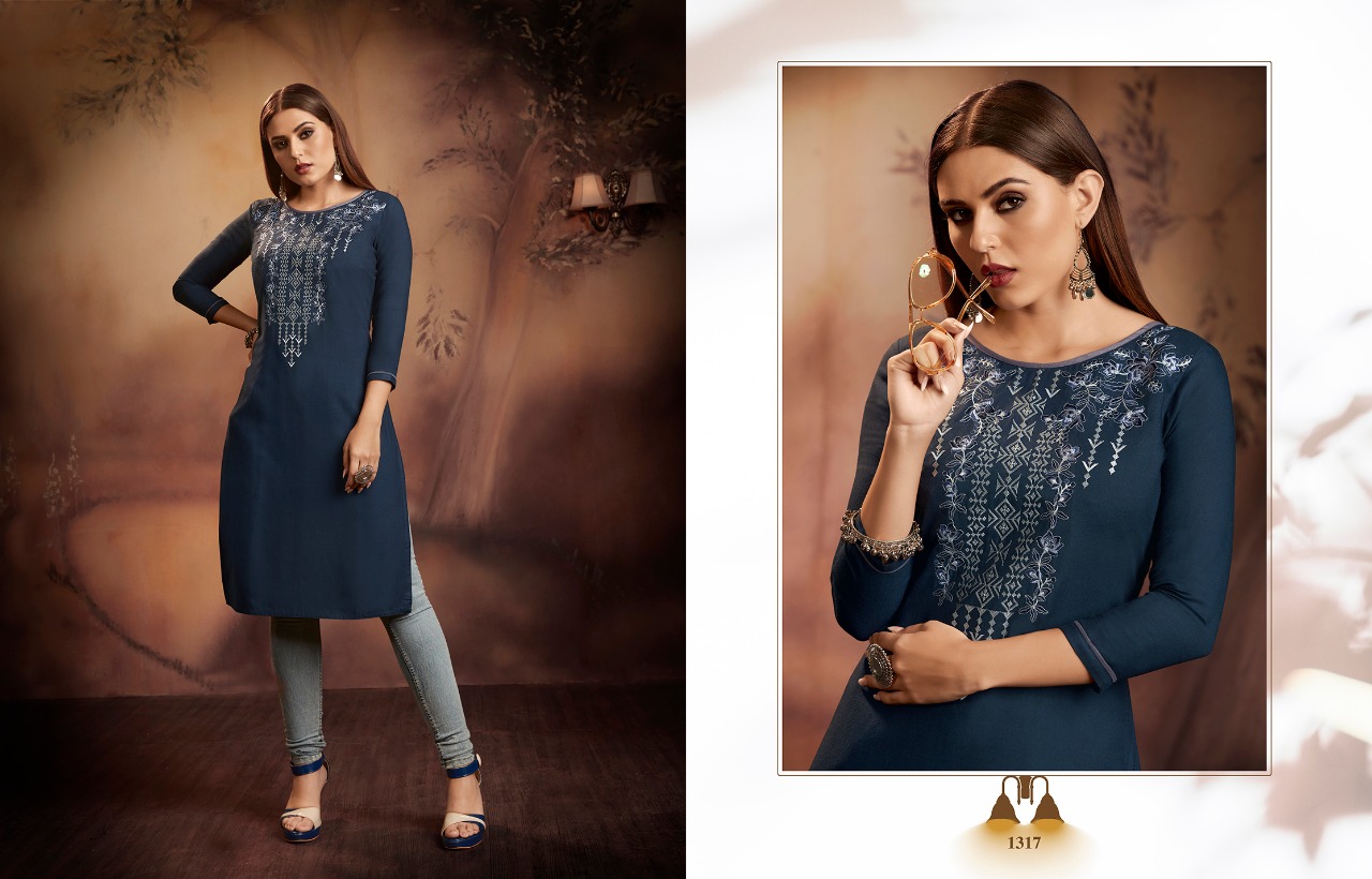 Lily Vol-15 By Kajree Fashion 1310 To 1321 Series Beautiful Stylish Fancy Colorful Casual Wear & Ethnic Wear & Ready To Wear Rayon Embroidered Kurtis At Wholesale Price