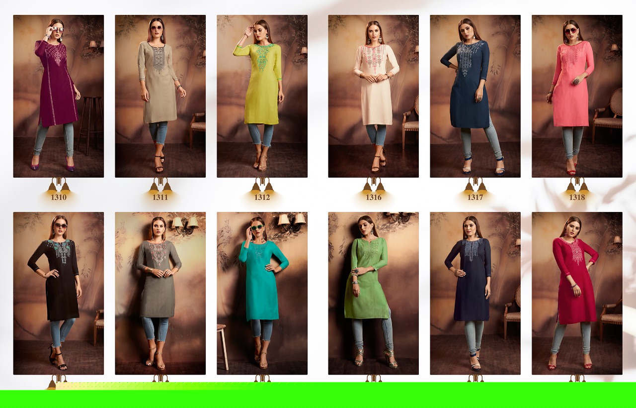 Lily Vol-15 By Kajree Fashion 1310 To 1321 Series Beautiful Stylish Fancy Colorful Casual Wear & Ethnic Wear & Ready To Wear Rayon Embroidered Kurtis At Wholesale Price