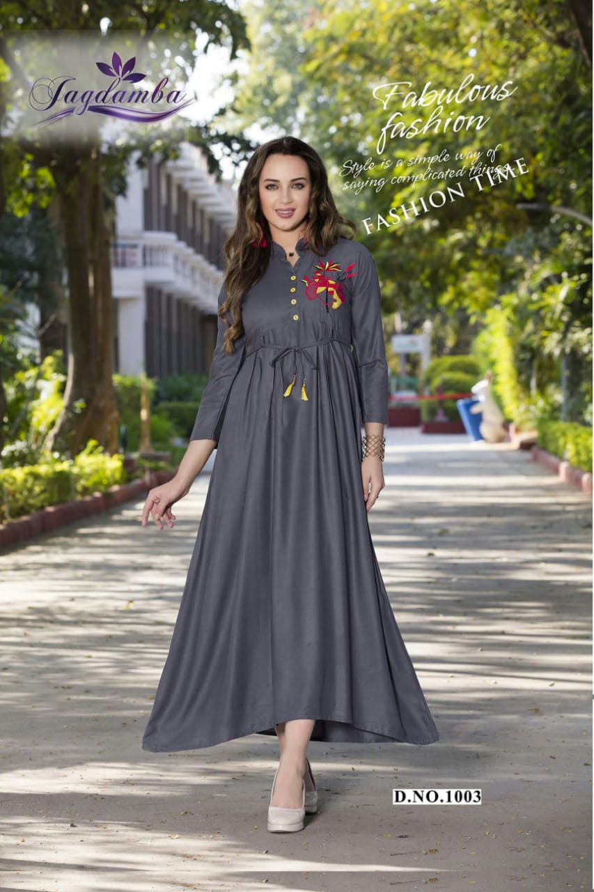 Mahekk Vol-2 By Jagdamba 1001 To 1010 Series Designer Beautiful Stylish Fancy Colorful Casual Wear & Ethnic Wear & Ready To Wear Rayon Printed Kurtis At Wholesale Price