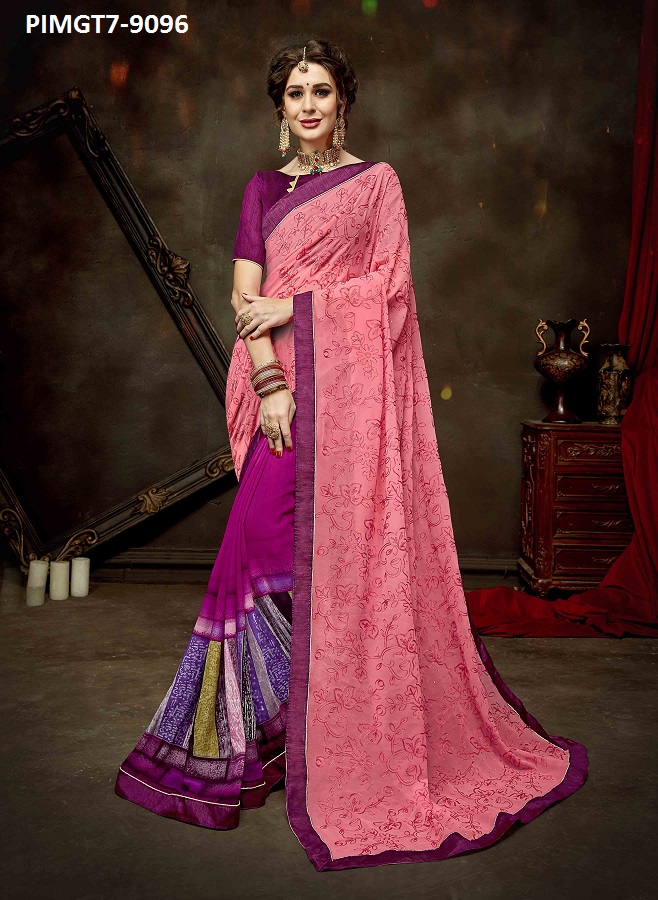 Majestic Vol-7 By Pikasho 9094 To 9106 Series Indian Traditional Wear Collection Beautiful Stylish Fancy Colorful Party Wear & Occasional Wear Georgette Embroidered Sarees At Wholesale Price