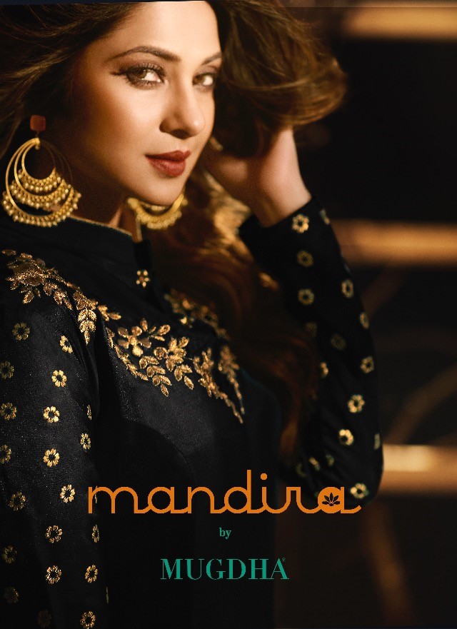 Mandira By Mugdha 11041 To 11044 Series Designer Anarkali Suits Collection Beautiful Stylish Fancy Colorful Party Wear & Occasional Wear Silk Embroidered Dresses At Wholesale Price