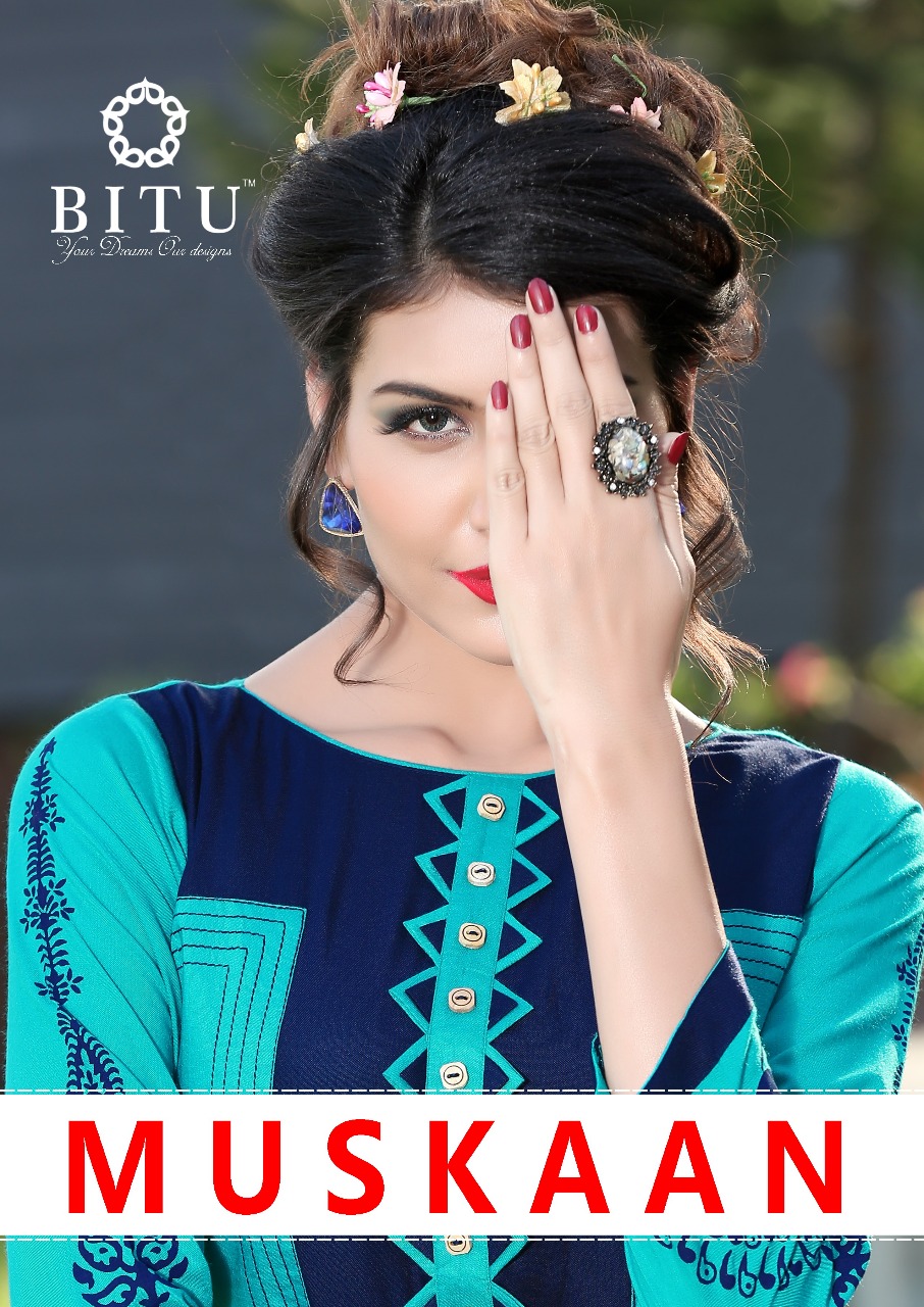 Muskaan By Bitu 7091 To 7096 Series Designer Beautiful Stylish Fancy Colorful Casual Wear & Ethnic Wear Heavy Rayon Kurtis At Wholesale Price