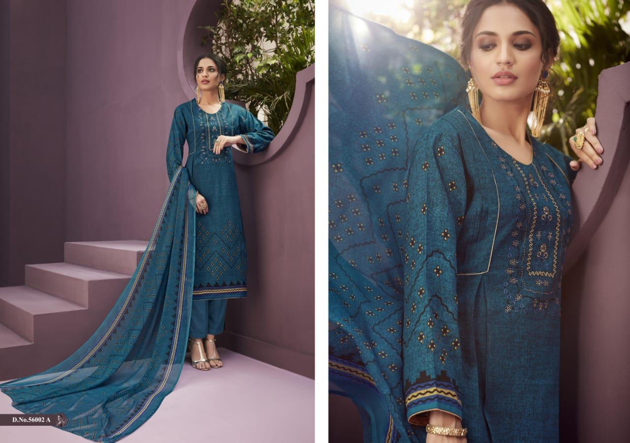 Nargis By Kapil Fab 56001-a To 56004-b Series Beautiful Suits Stylish Fancy Colorful Casual Wear & Ethnic Wear Collection Pure Cotton Jam Print Embroidery Dresses At Wholesale Price