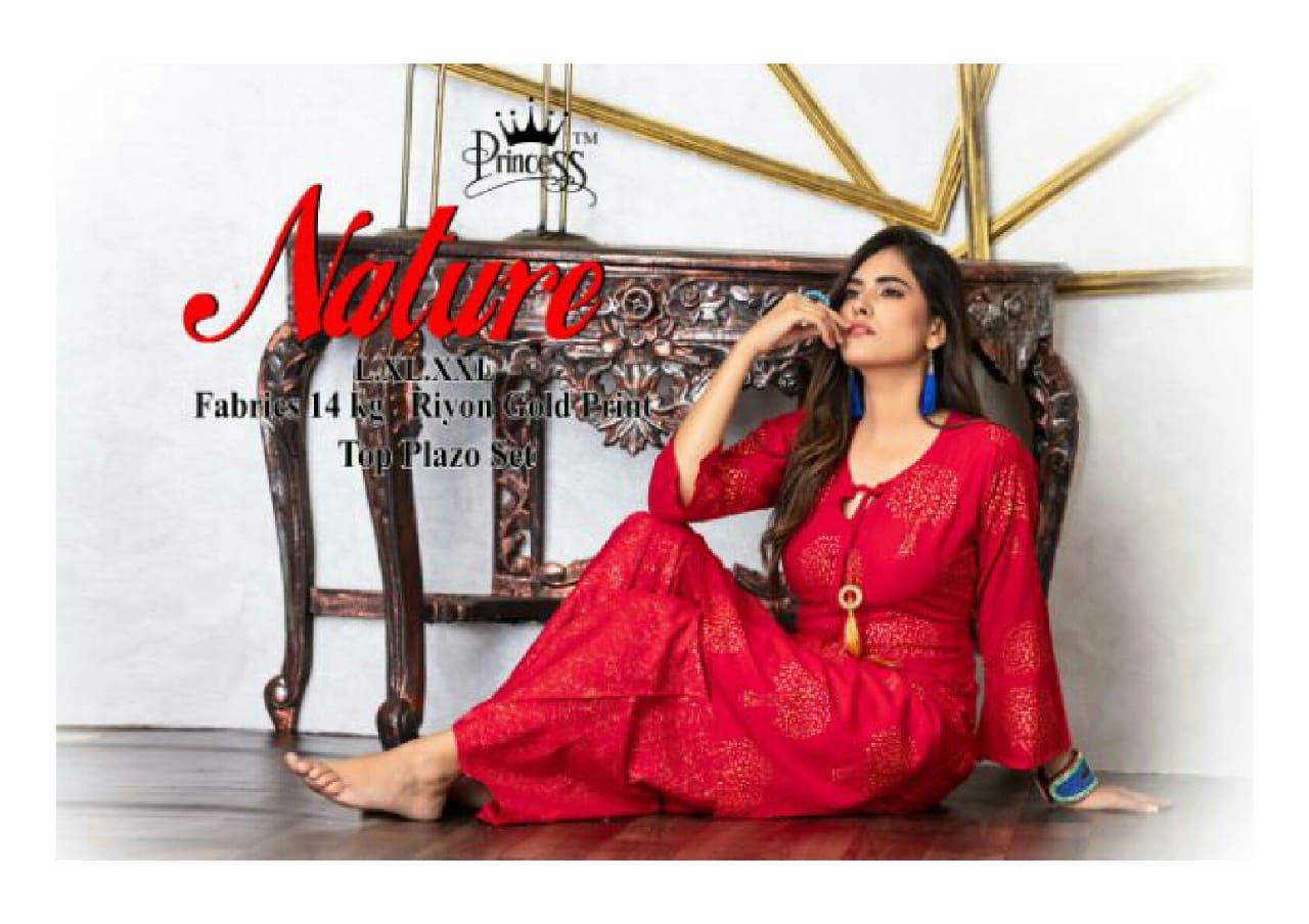 Nature By Princess 01 To 05 Series Stylish Fancy Beautiful Colorful Casual Wear & Ethnic Wear Heavy Rayon Gold Printed Kurtis At Wholesale Price