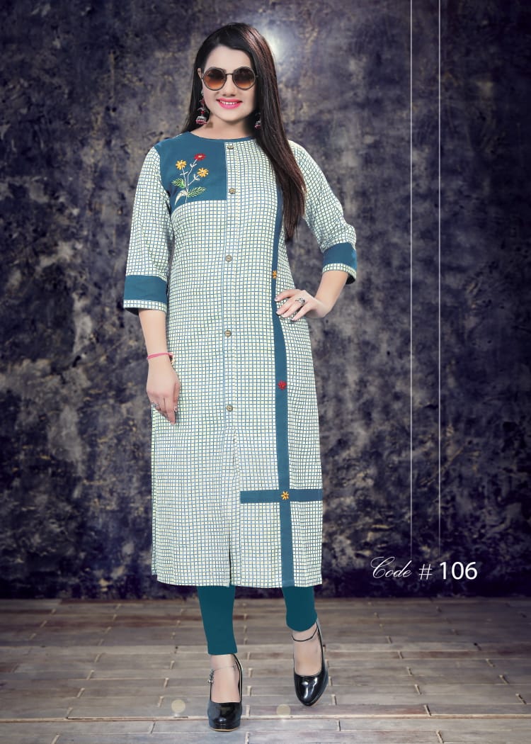 Navika By Sweta 101 To 110 Series Beautiful Stylish Fancy Colorful Casual Wear & Ethnic Wear & Ready To Wear Heavy Cotton Printed Kurtis At Wholesale Price