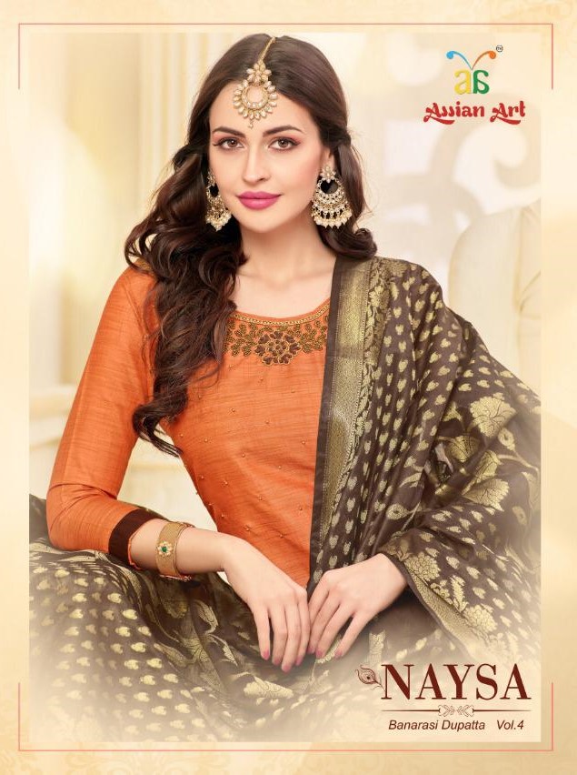 Naysa Vol-4 By Assian Art 12001 To 12012 Series Beautiful Stylish Fancy Colorful Casual Wear & Ethnic Wear Pure Banarasi Embroidered Dresses At Wholesale Price