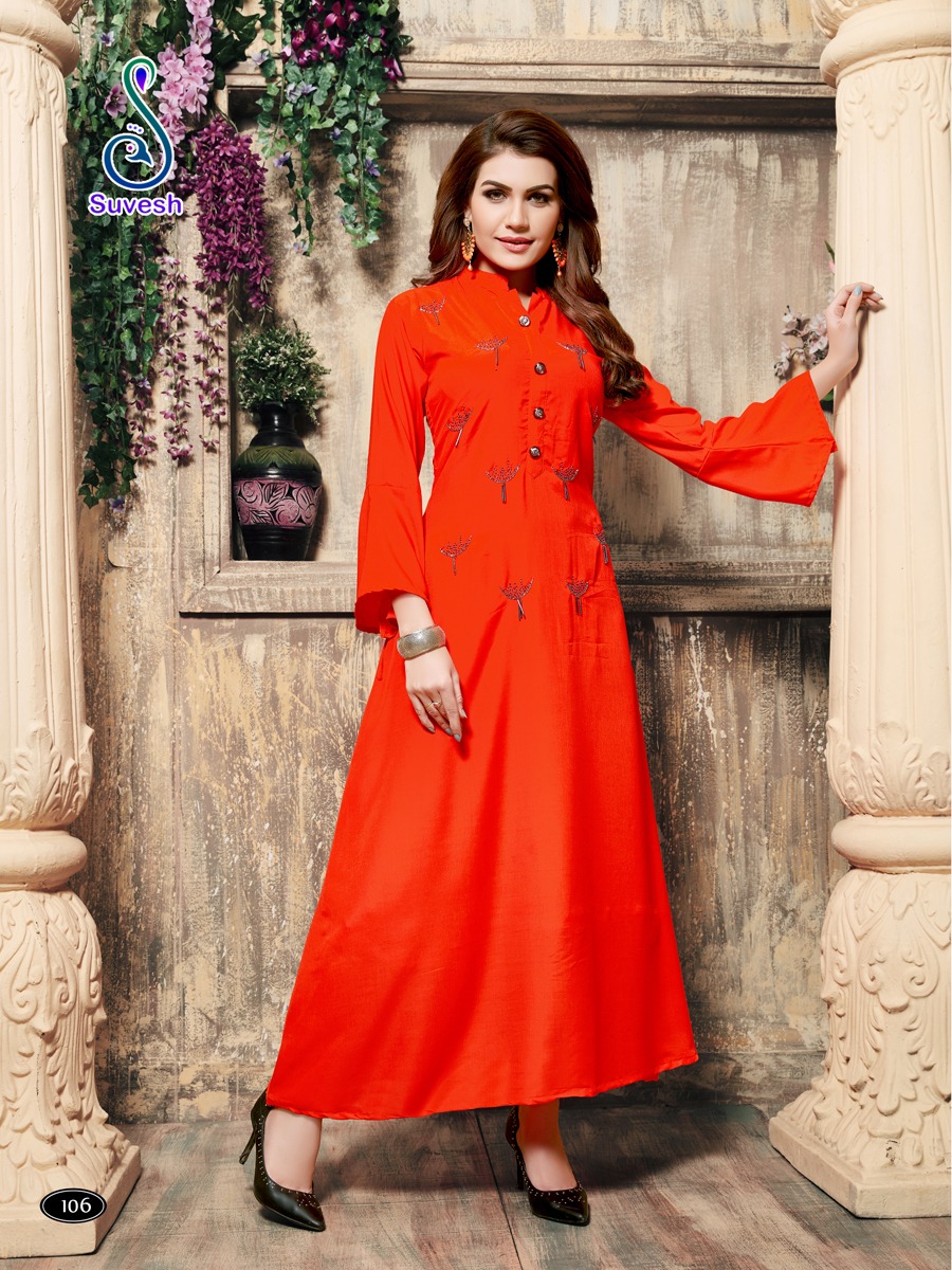 Nazam By Suvesh 101 To 106 Series Beautiful Colorful Stylish Fancy Casual Wear & Ethnic Wear & Ready To Wear Maslin Printed Kurtis At Wholesale Price