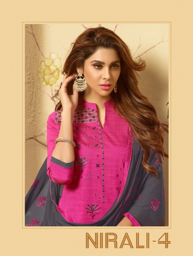 Nirali -4 Raghav Royal 16001 To 16012 Series Beautiful Suits Colorful Stylish Fancy Colorful Casual Wear & Ethnic Wear  Cotton Slub  With Work Dresses At Wholesale Price