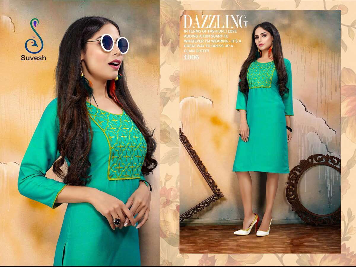 Niyati Vol-2 By Suvesh 1001 To 1008 Series Beautiful Stylish Fancy Colorful Casual Wear & Ethnic Wear & Ready To Wear Rayon Two Tone Kurtis  At Wholesale Price