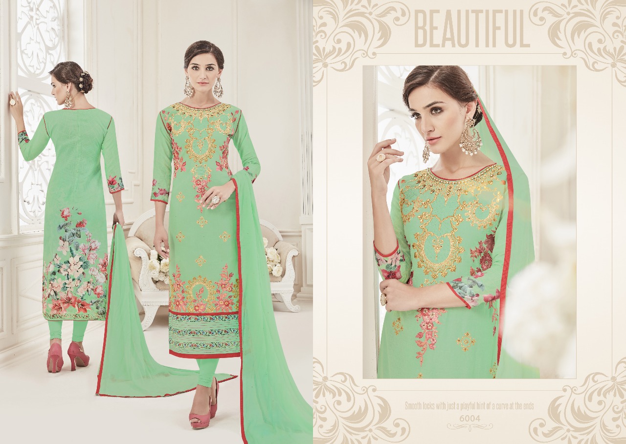 Ortizza Vol-5 By Kalapriya 6003 To 6008 Series Designer Beautiful Stylish Fancy Colorful Party Wear & Ethnic Wear Pure Lawn Embroidered Dresses At Wholesale Price