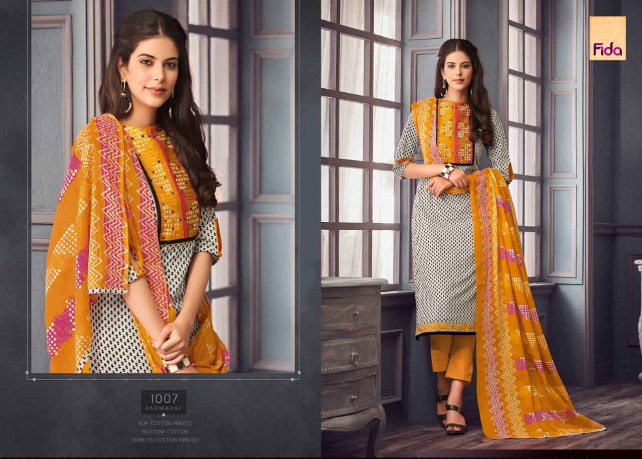 Padmavay By Fida 1001 To 1008 Series Beautiful Stylish Fancy Colorful Casual Wear & Ethnic Wear Cotton Printed With Pintex Dresses At Wholesale Price