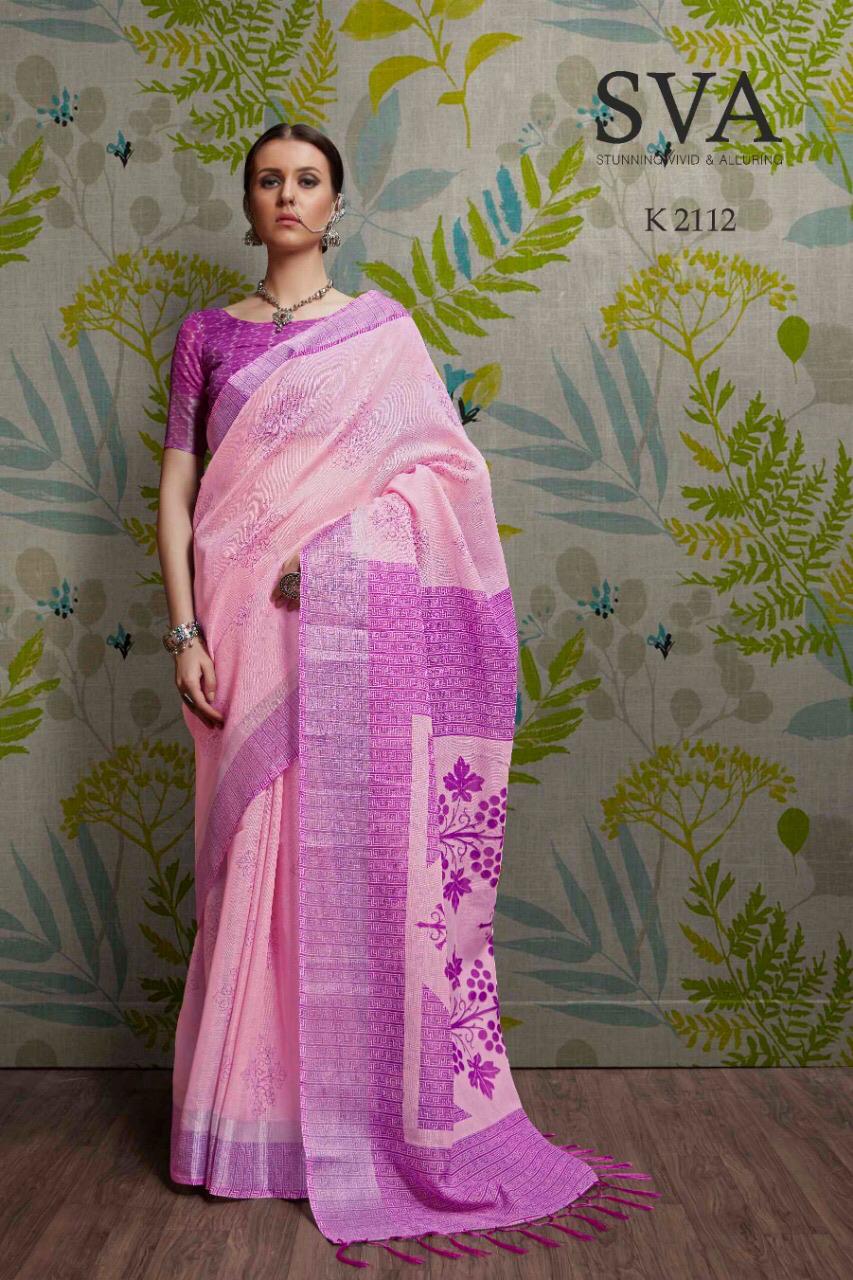 Palkhi By Sva 2101 To 2112 Series Indian Traditional Wear Collection Beautiful Stylish Fancy Colorful Party Wear & Occasional Wear Pure Linen Sarees At Wholesale Price
