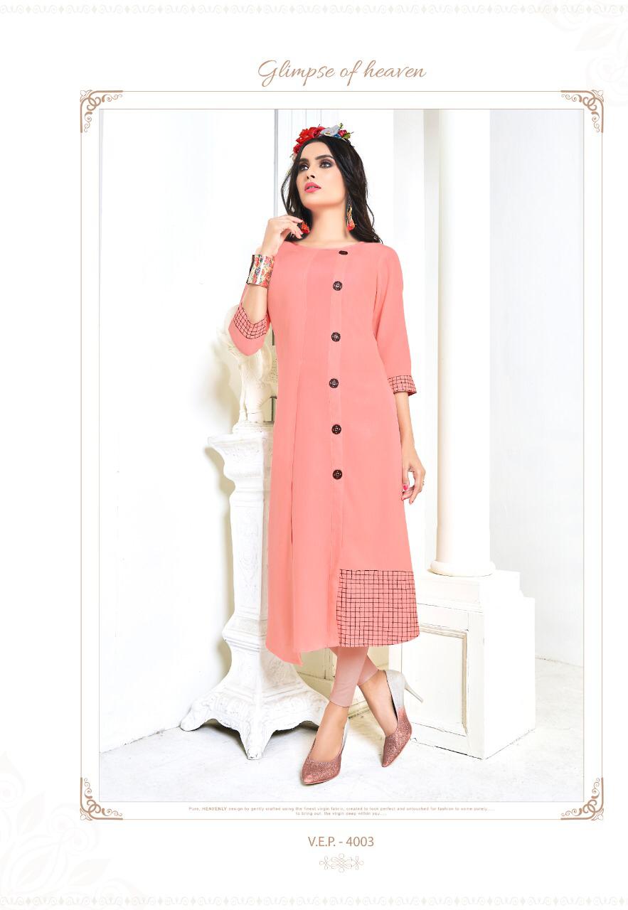 Payal Vol-4 By Vilohit Enterprise 4001 To 4007 Series Indian Traditional Wear Collection Beautiful Stylish Fancy Colorful Party Wear & Occasional Wear Heavy Rayon Printed Kurtis At Wholesale Price