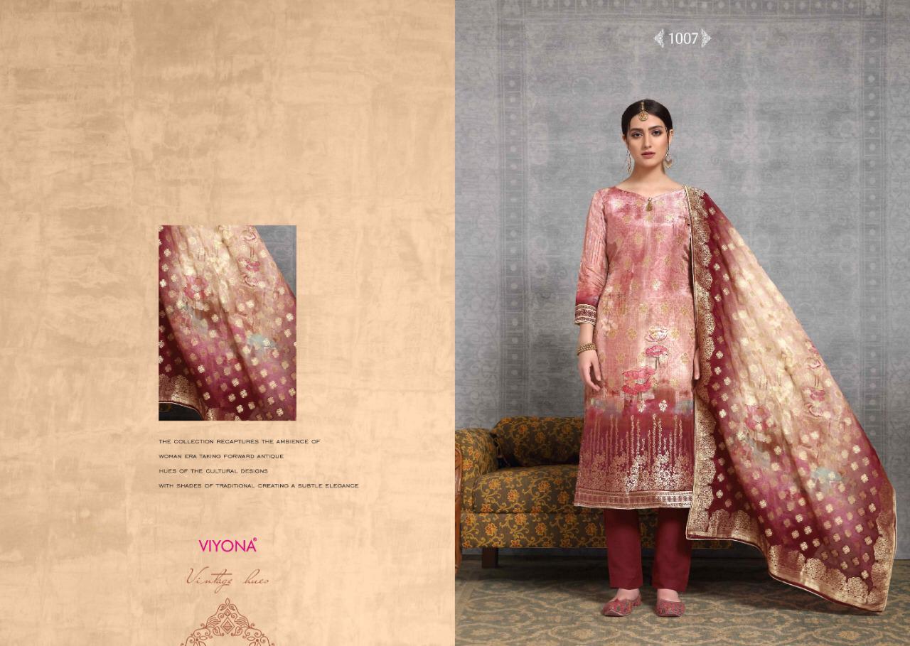 Perfume By Viyona Dressline 1001 To 1008 Series Beautiful Suits Stylish Colorful Fancy Casual Wear & Ethnic Wear Pure Viscose Russian Silk Jacquard Digital Printed Dresses At Wholesale Price