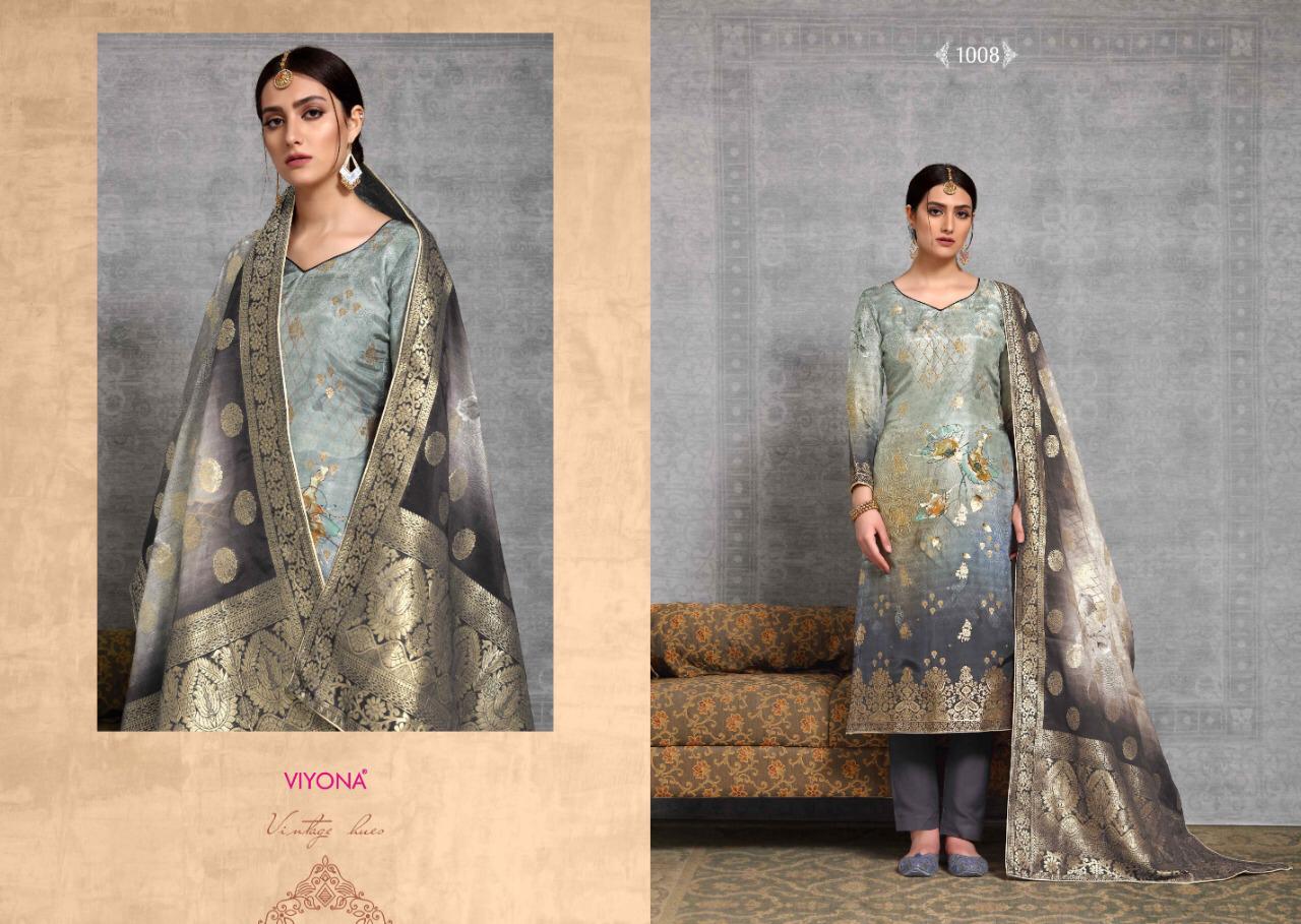 Perfume By Viyona Dressline 1001 To 1008 Series Beautiful Suits Stylish Colorful Fancy Casual Wear & Ethnic Wear Pure Viscose Russian Silk Jacquard Digital Printed Dresses At Wholesale Price