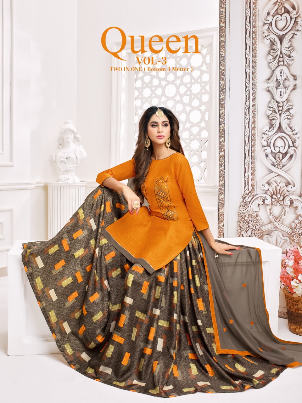 Queen Vol-3 By Kapil Tex 12001 To 12012 Series Indian Traditional Wear Collection Beautiful Stylish Fancy Colorful Party Wear & Occasional Wear Cotton Slub Dresses At Wholesale Price