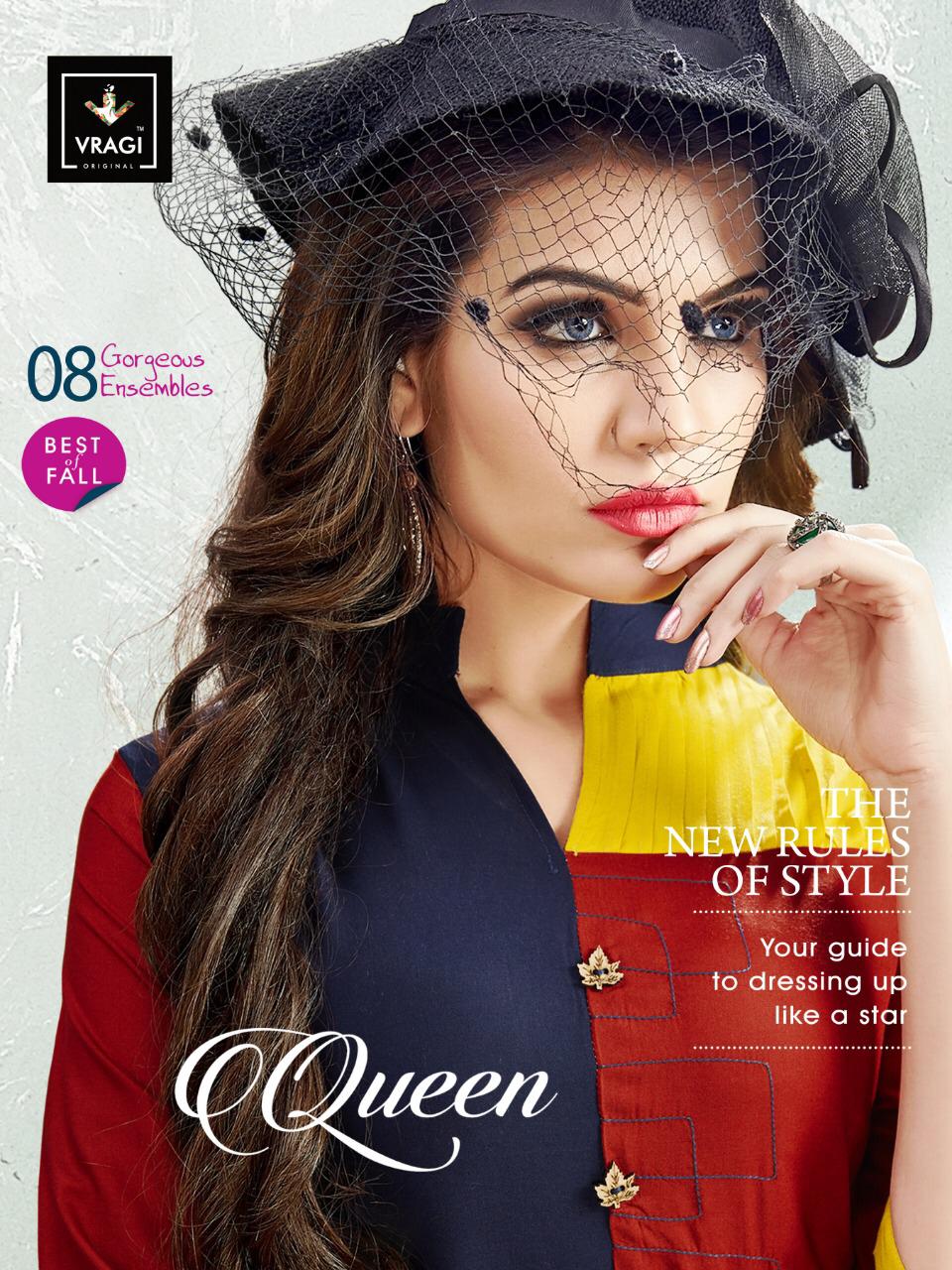 Queen By Vragi 8001 To 8008 Series Beautiful Colorful Stylish Fancy Casual Wear & Ethnic Wear & Ready To Wear Heavy Rayon Printed Kurtis At Wholesale Price