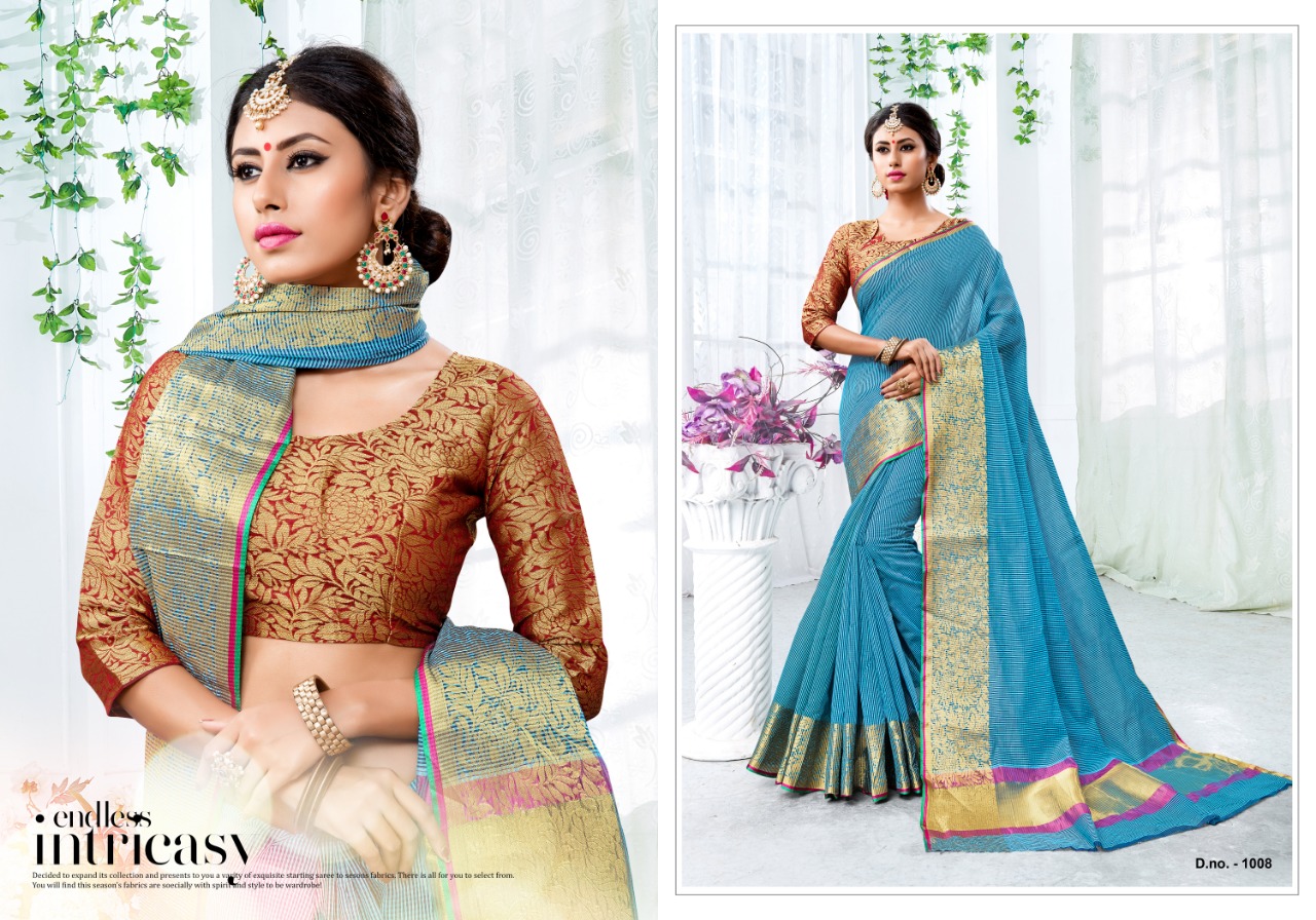 Rajyog By Adarsh Prints 1001 To 1012 Series Indian Traditional Wear Collection Beautiful Stylish Fancy Colorful Party Wear & Occasional Wear Kota Doriya Sarees At Wholesale Price